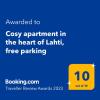 Отель Cosy apartment in the heart of Lahti, free parking в Лахти