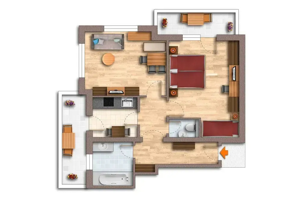 Apparthotel Ederfeld - Chambres