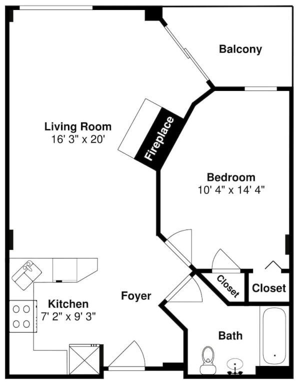 Standard Double room with balcony and with courtyard view (full double bed)