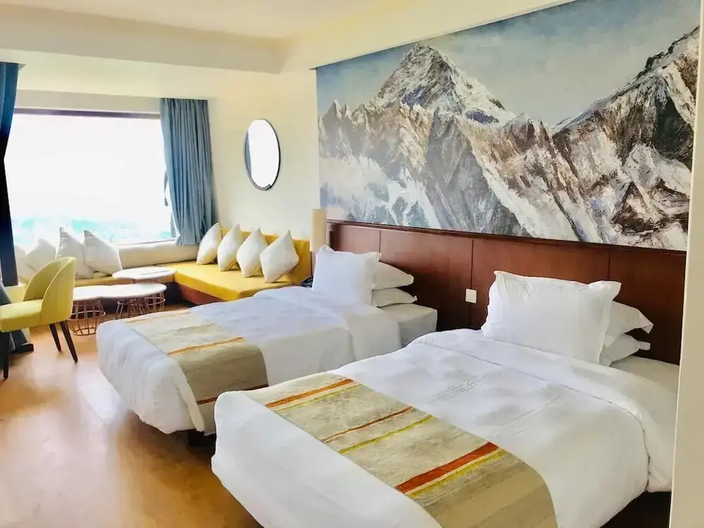 Deluxe Double room with balcony and with mountain view (full double bed)