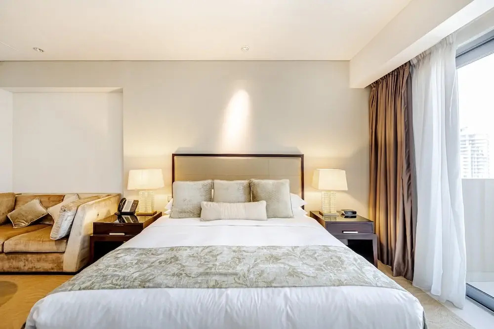 Студия с красивым видом из окна в Studio Marina View The Address Marina