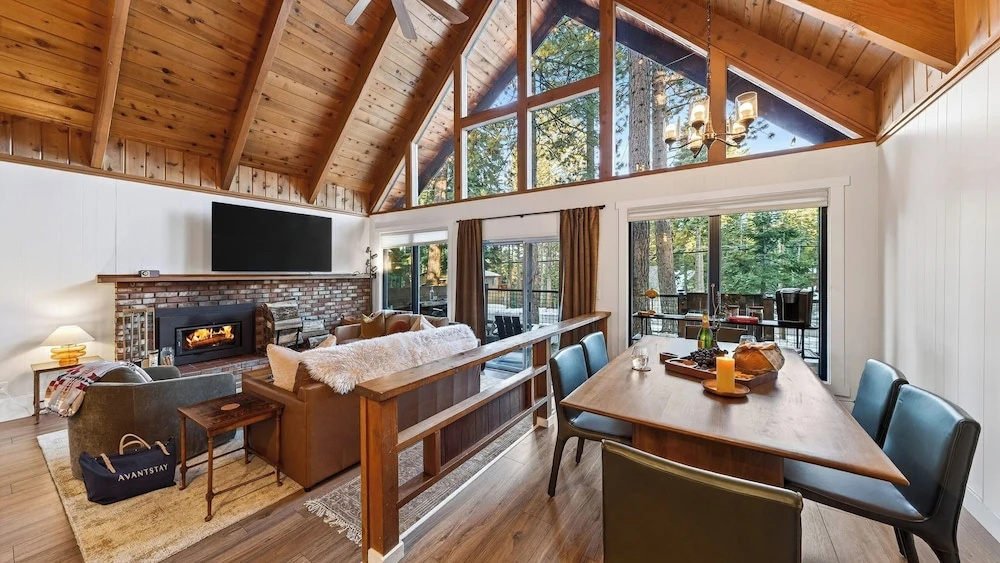 Hot Tub Firepit Loft Suite & Mins to World-class Skiing Tahoe A-frame Retreat by Avantstay