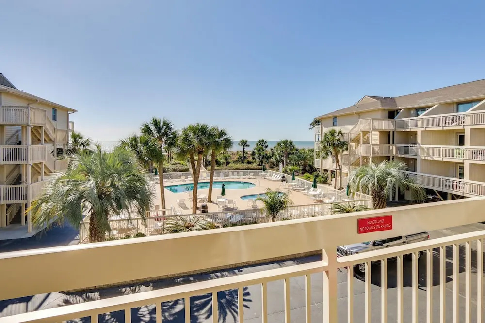 Ocean-view Balcony: Beachfront Hilton Head Condo