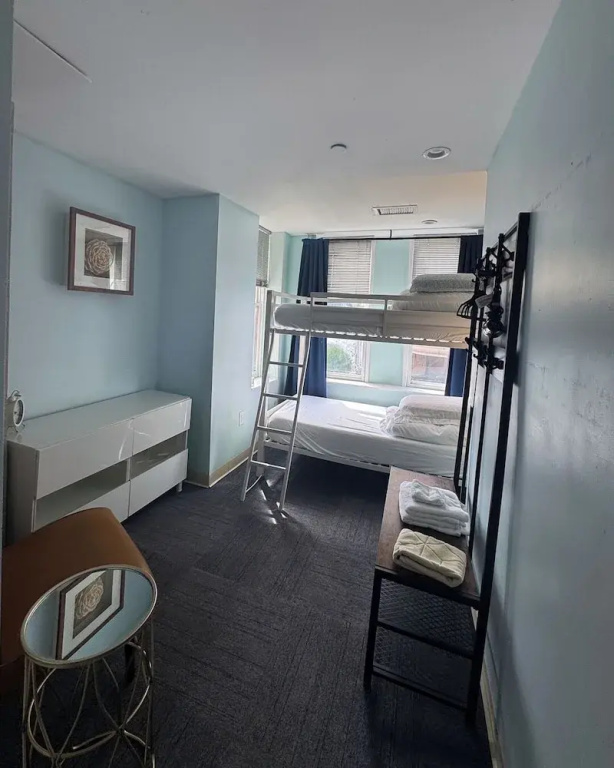 Bed in Dorm with city view
