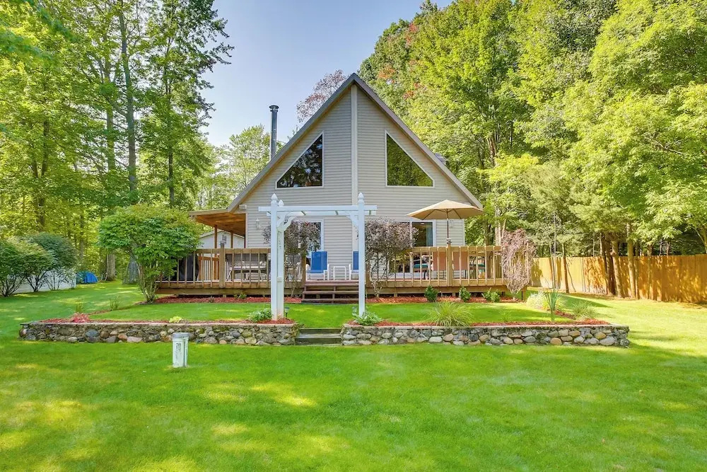 Interlochen Lake House w/ Deck, Fire Pit & Dock!