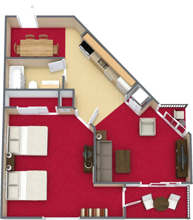 Standard Quadruple room with partial ocean view