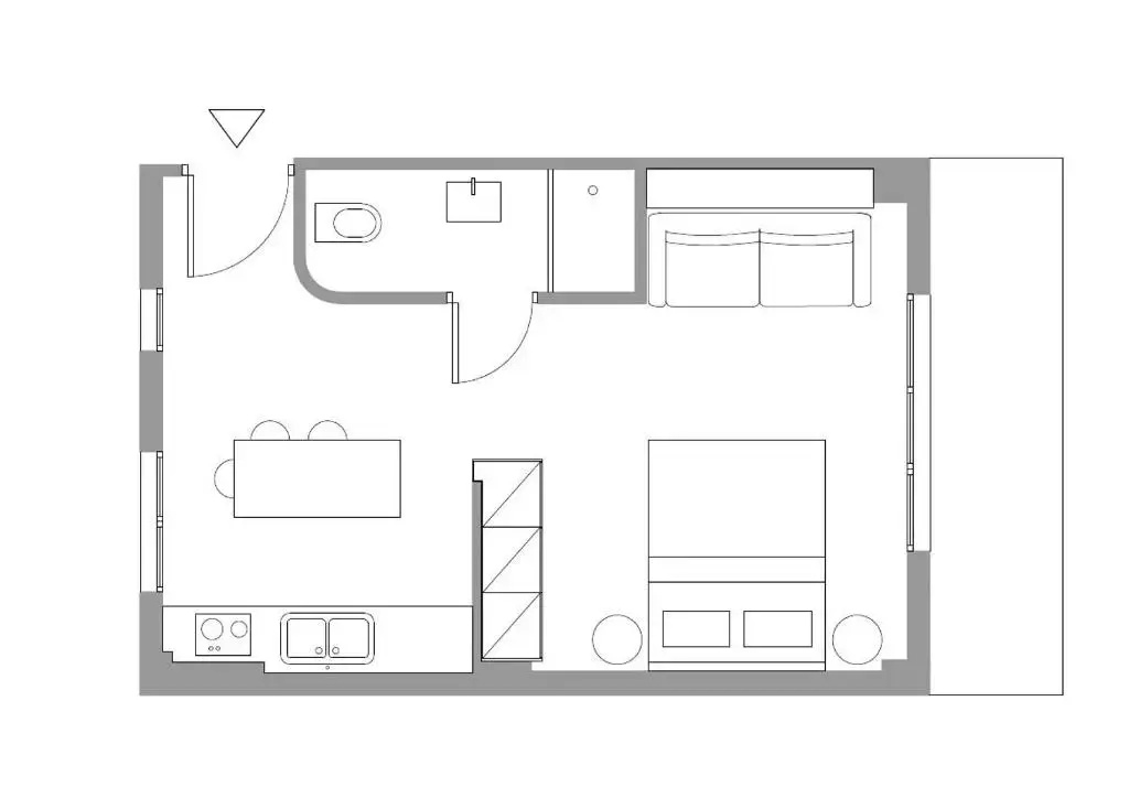 Studio with sea view