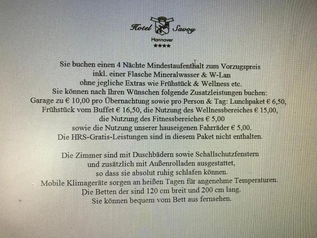 Hotel Savoy Hannover - Chambres