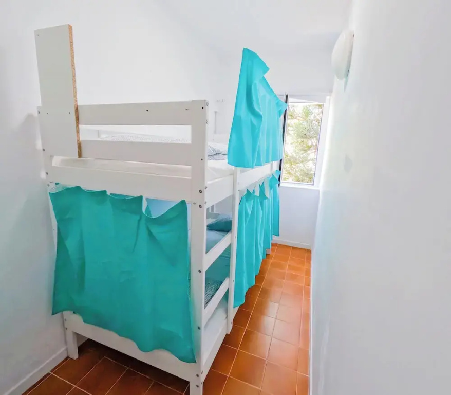 Bed in Dorm with garden view