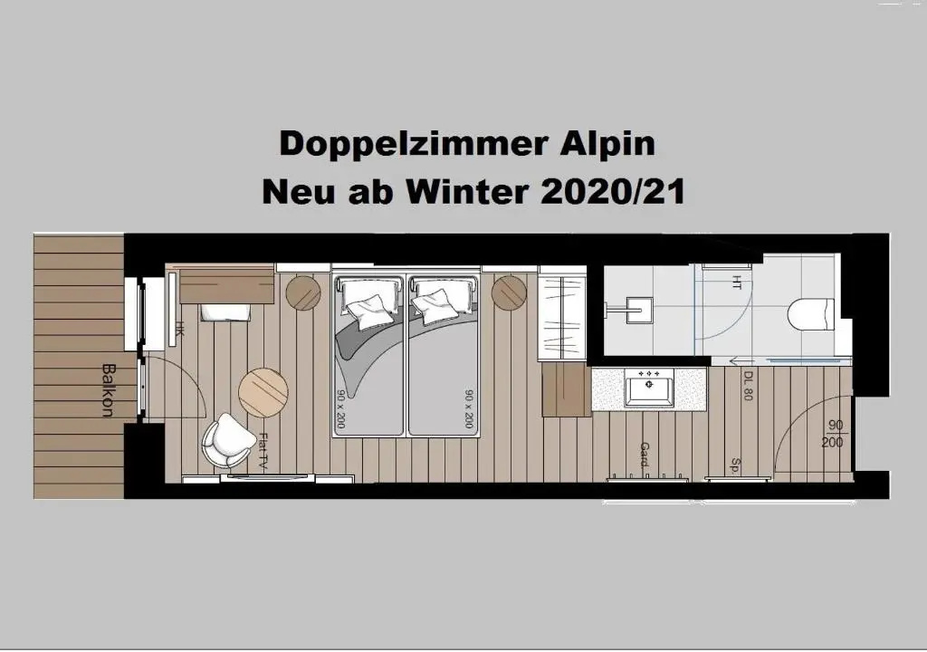Standard Double room with balcony (full double bed)