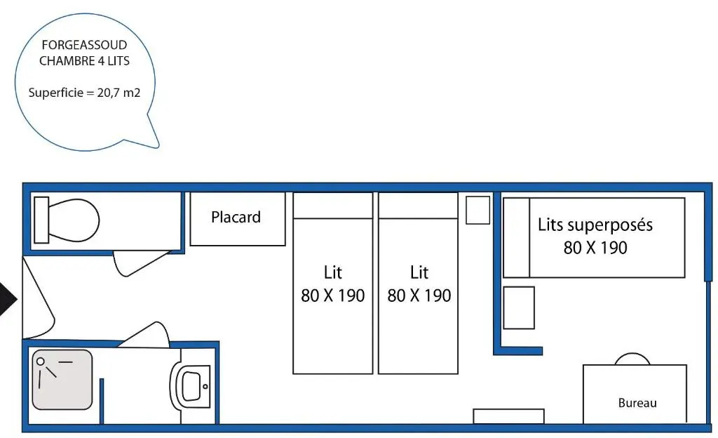 AEC Vacances - Forgeassoud - Chambres
