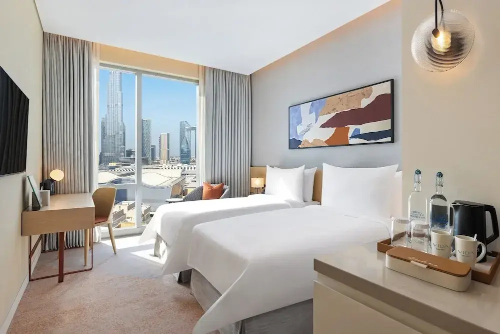 Deluxe Double room with Burj Khalifa view (twin beds)
