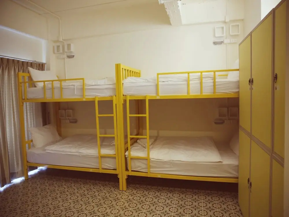 Bed in Dorm with balcony
