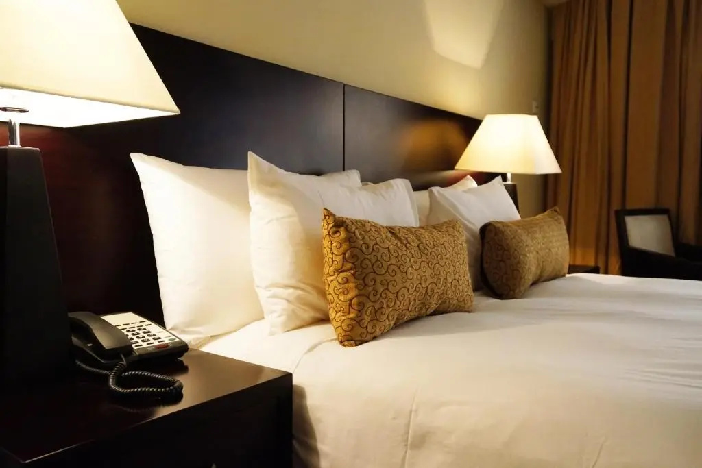 Executive Double Suite with courtyard view full double bed