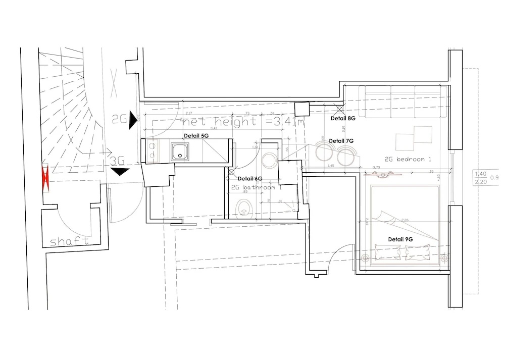 Double Basement Suite with balcony (full double bed)