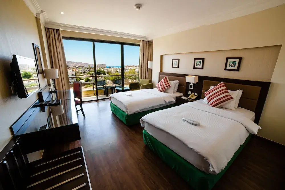 Deluxe Double room with balcony and with city view (twin beds)