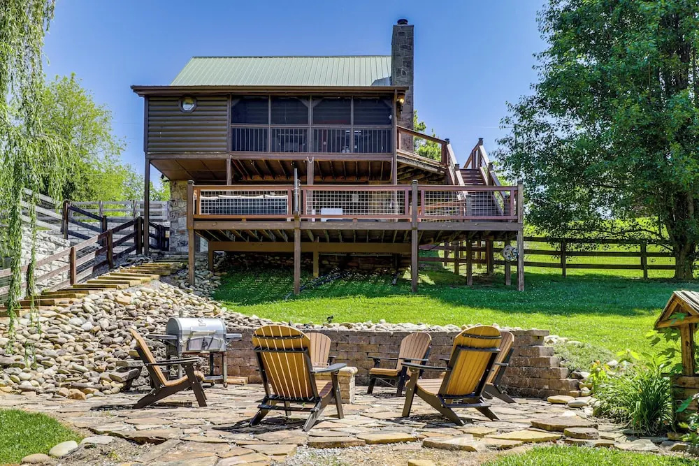 Views, Fire Pit + Game Room: Smoky Mountain Cabin