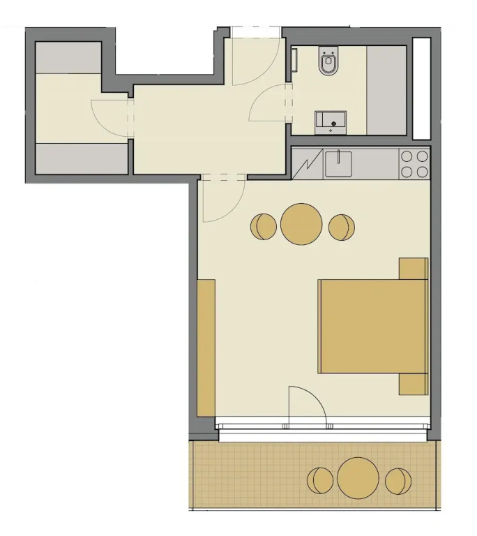 Superior Studio with balcony and with courtyard view
