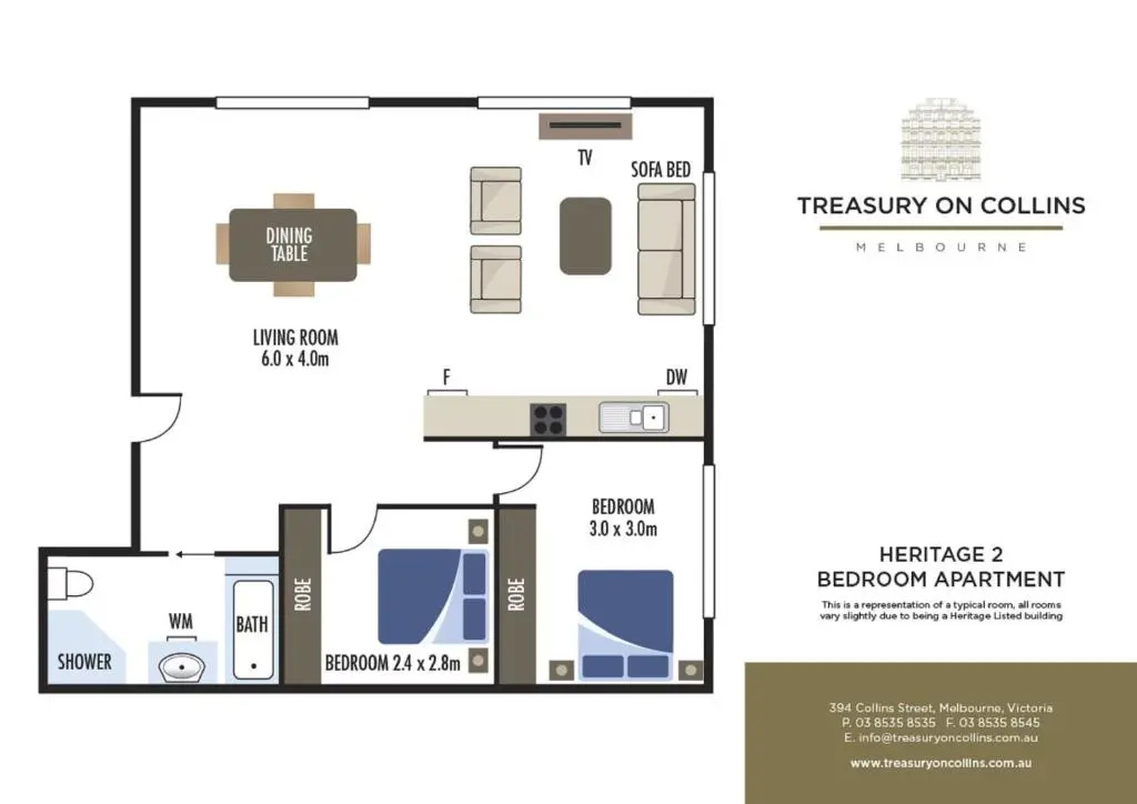 2 Bedrooms Double Apartment (full double bed)