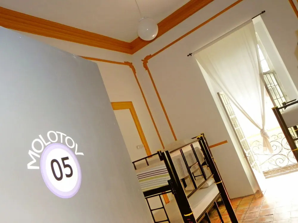 Bed in Dorm with balcony
