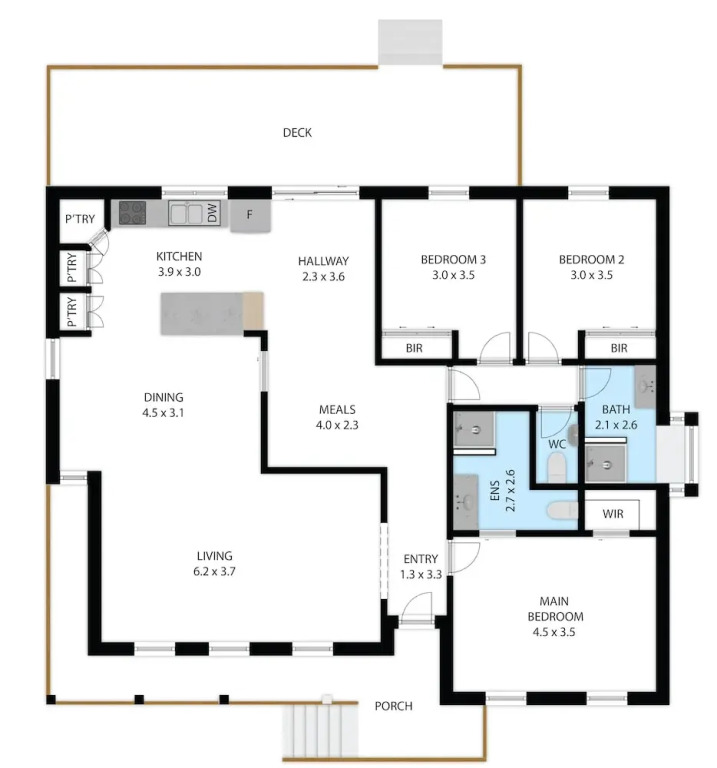 花園景觀四人房，配有雙人床