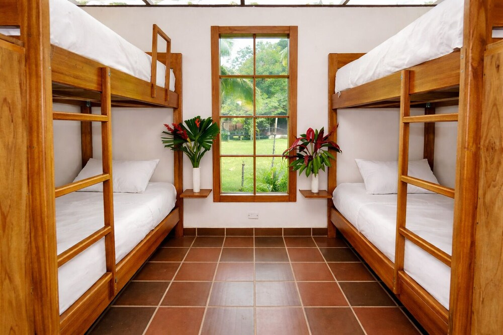 Bed in Dorm with garden view