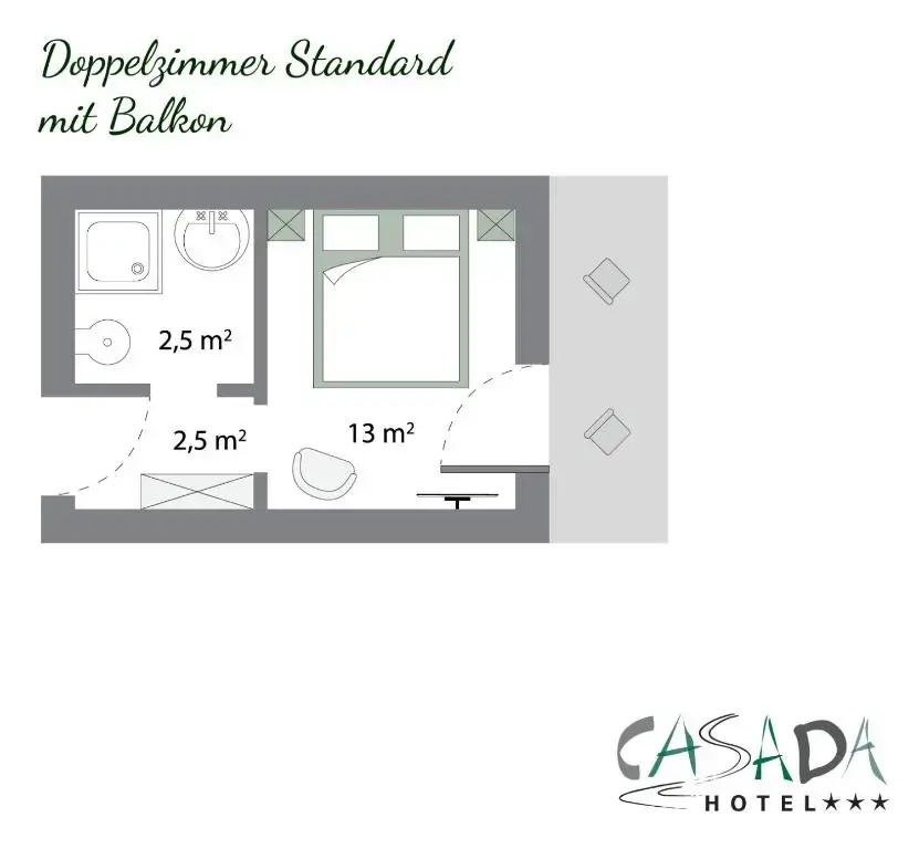 Standard Double room with balcony (full double bed)
