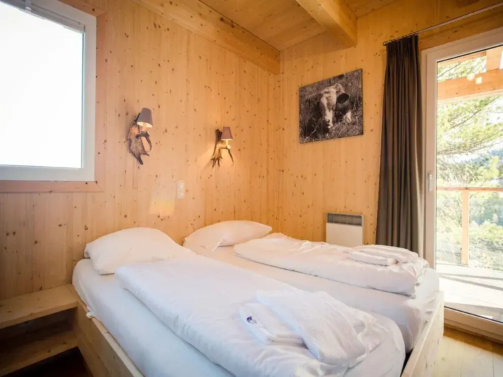 Chalet with balcony