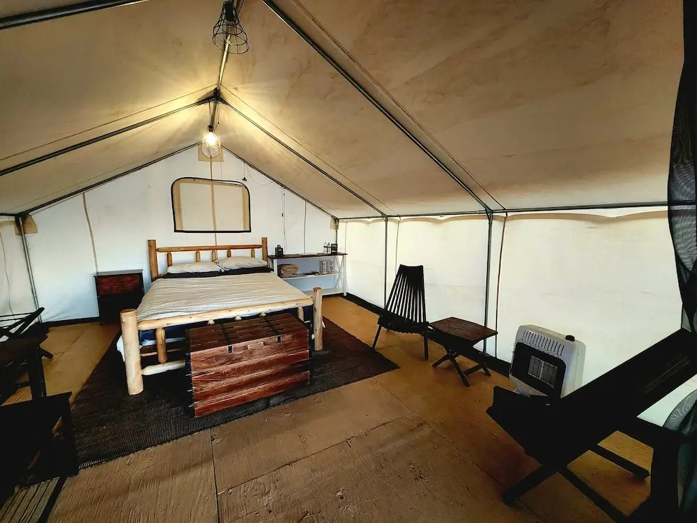 Tent with mountain view