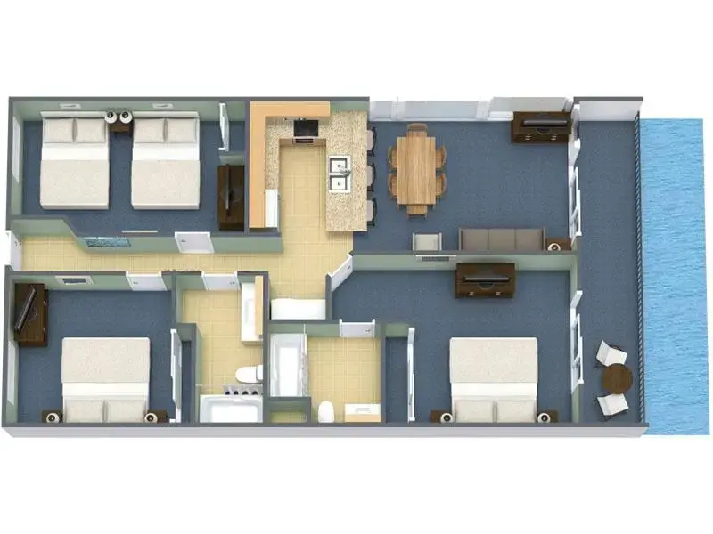 3 Bedrooms Standard Family room with view