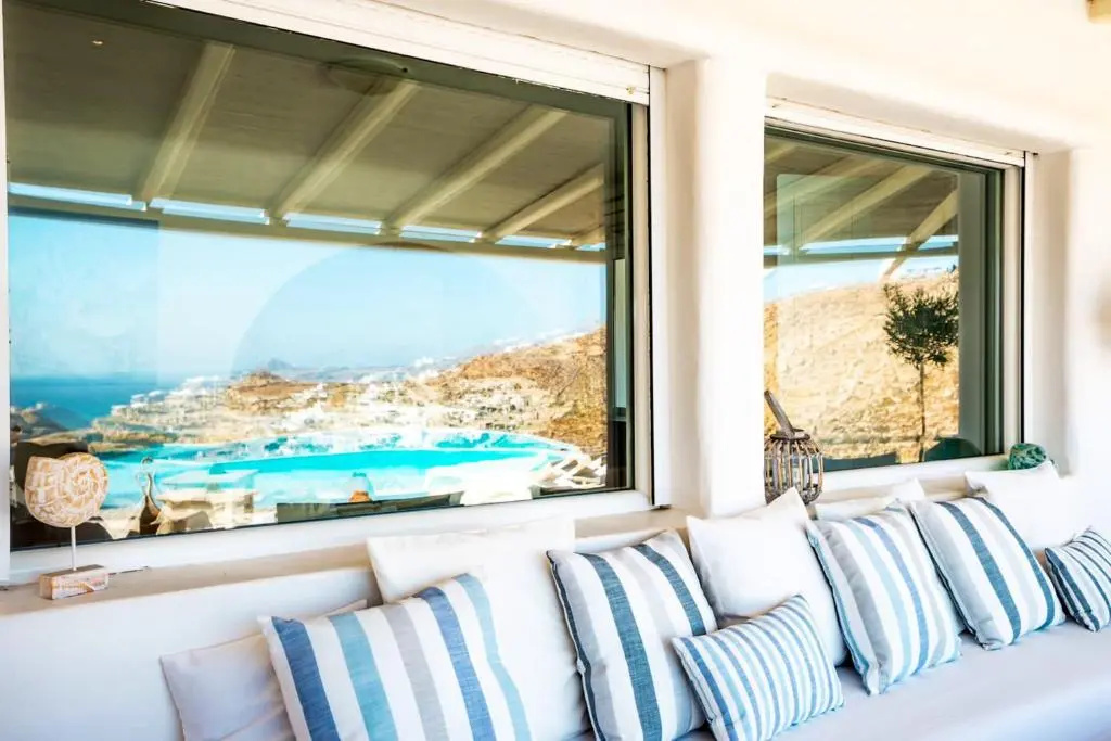 6 bedrooms villa at Platis Gialos 800 m away from the beach with sea view private pool and enclosed garden