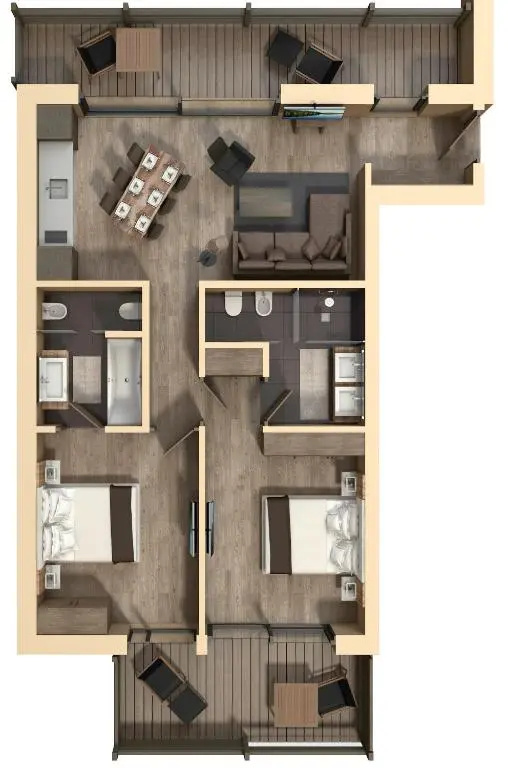 Gardena Chalets - Chambres