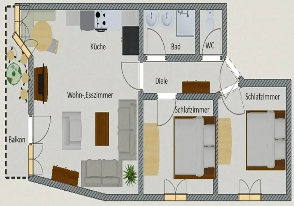 Apartment with balcony