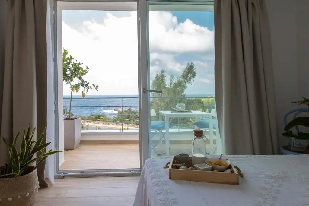 Deluxe Double room with balcony and with sea view (full double bed)