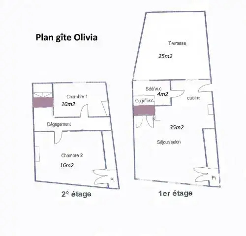 Gîtes Olivia et Élysia 100m à pied de la plage - Général