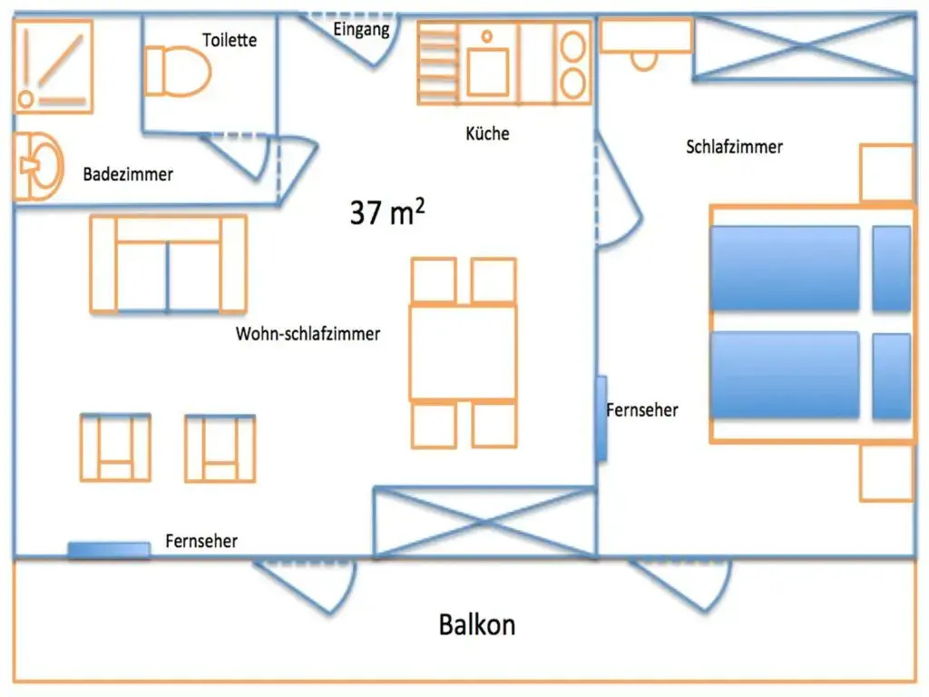 1 Bedroom Apartment with balcony