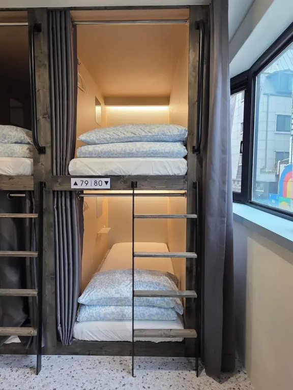 Bed in Dorm (female dorm) with balcony