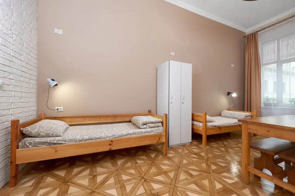 Bed in Dorm with city view