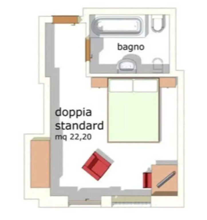 Standard Double room (full double bed)