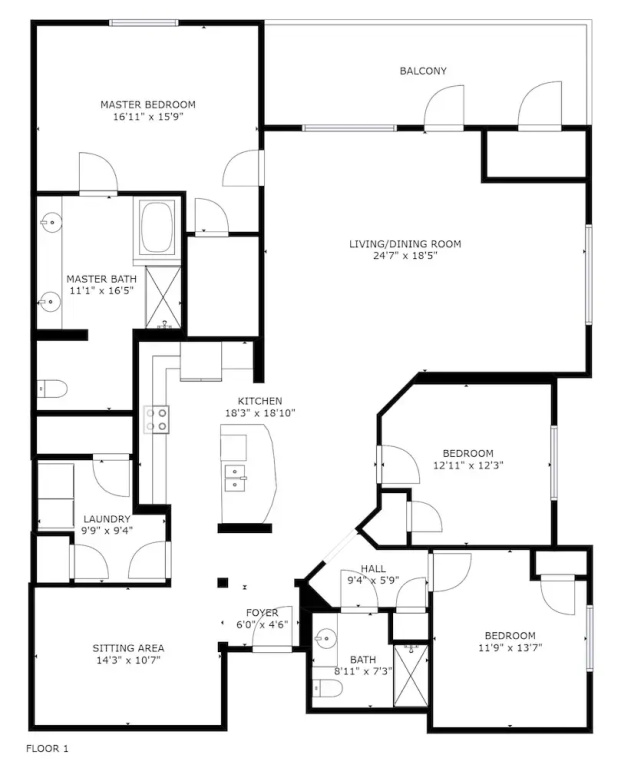 3 Bedrooms Apartment with balcony