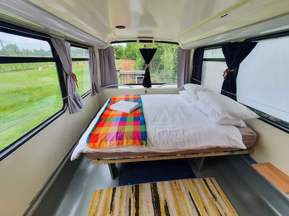 Double Decker Bus on an Alpaca Farm Sleeps 8