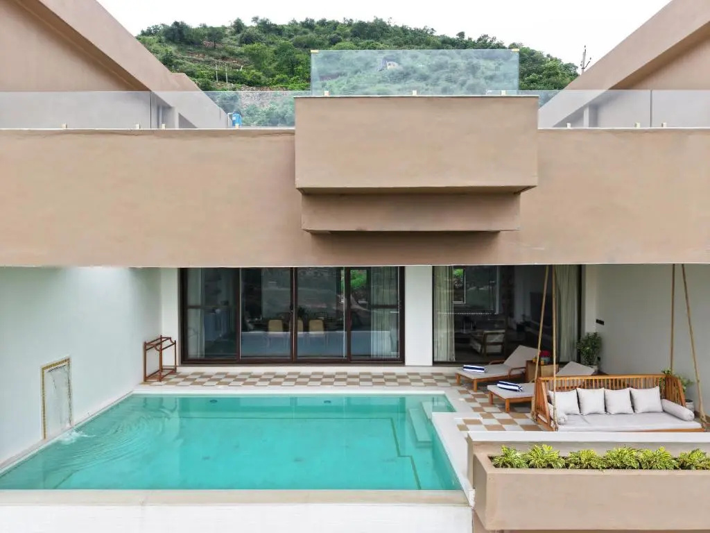 SaffronStays Aurum Villa, Moringa Valley - 3BR hilltop villa with Aravalli views, bonfire & trails n