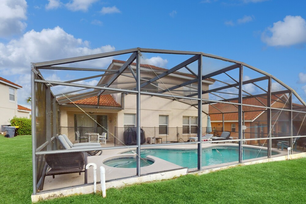 Wonderful Home For Theme Park Fun W/private Pool, Game Room, Wifi, AC, Patio, WD