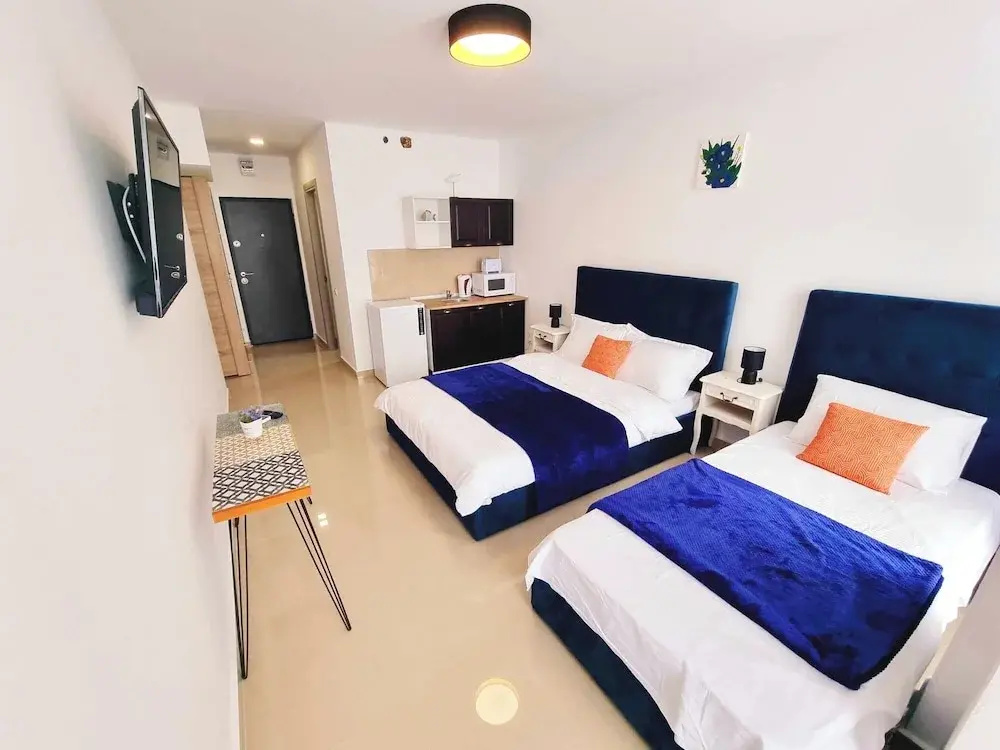 Family Studio with balcony and beachfront