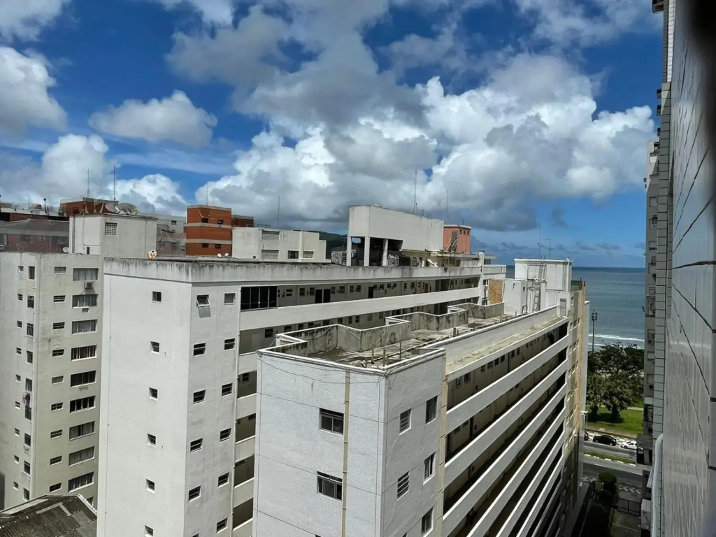 Apartamento confortável na orla da praia de Santos