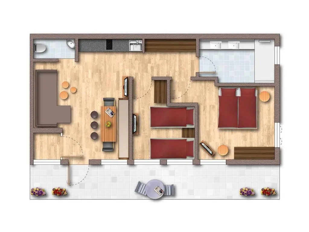 2 Bedrooms Apartment