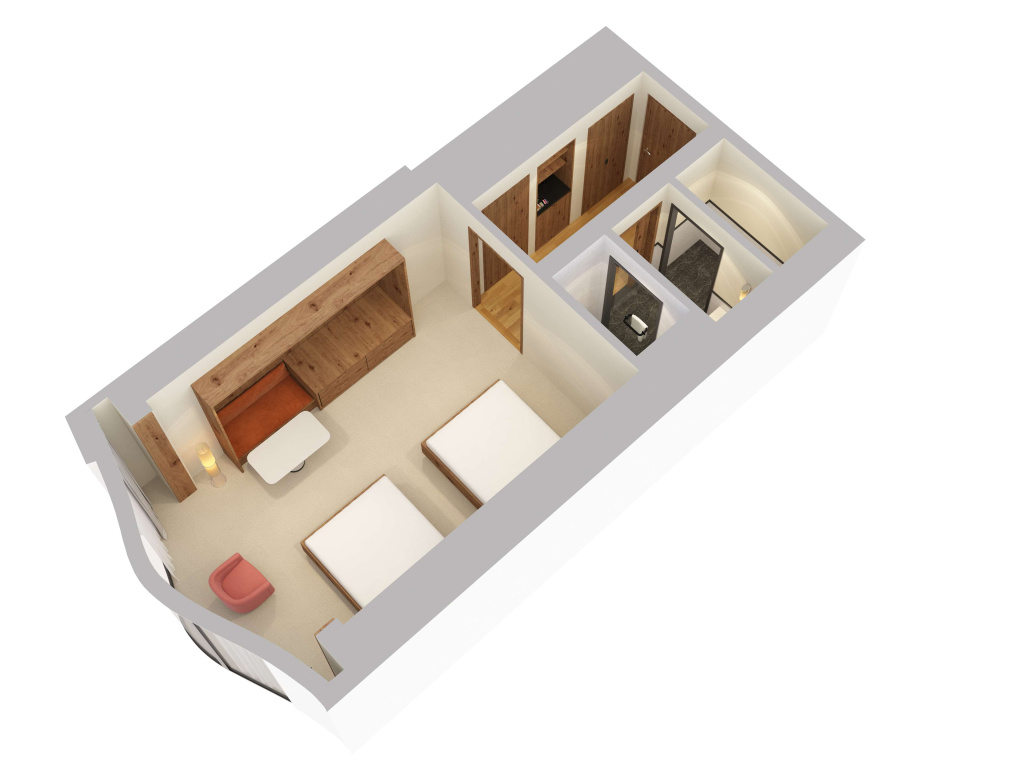 Double room with city view (full double bed)