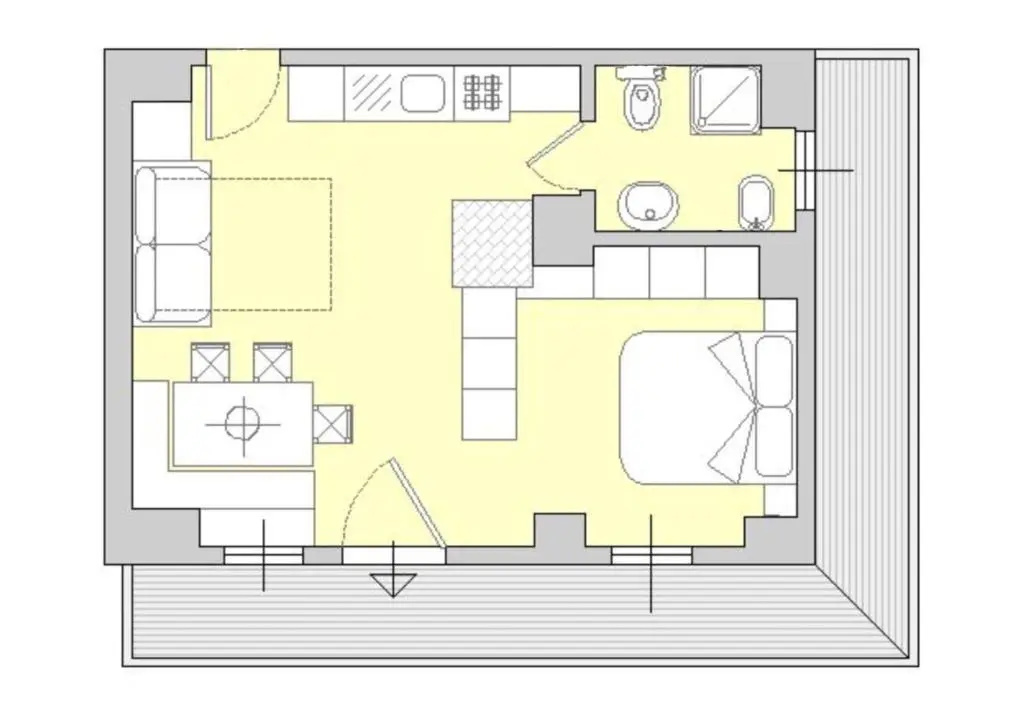 Apartment with garden view