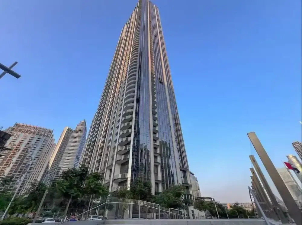 Burj Khalifa & Fountain View | Living & Bedroom