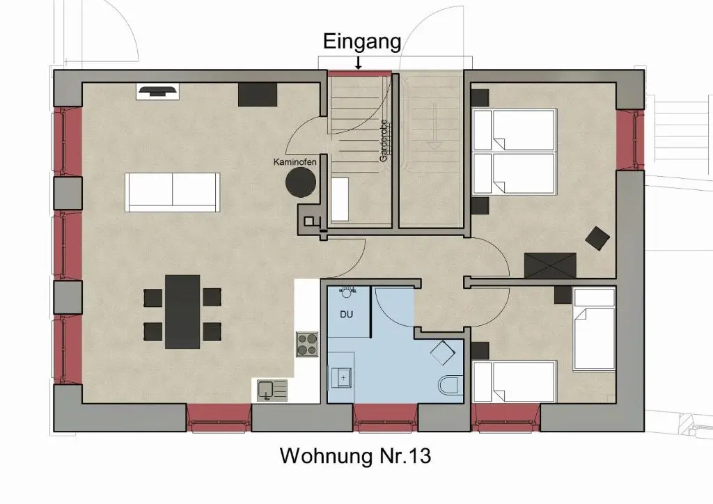 2 Bedrooms Apartment